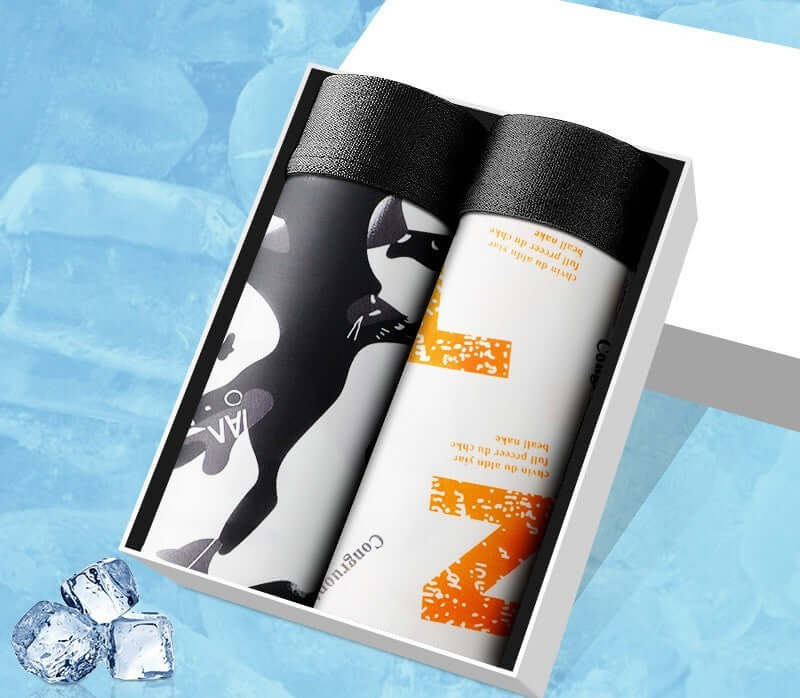 Ice Silk Underwear Pack featuring premium polyester fabric, providing comfort and durability. Includes a set of four stylish shorts.