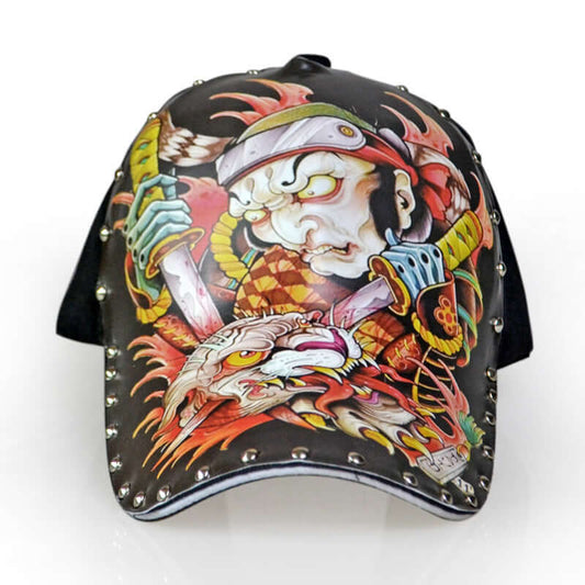 Stylish baseball cap featuring vibrant warrior design, perfect for adding a bold statement to your casual look.