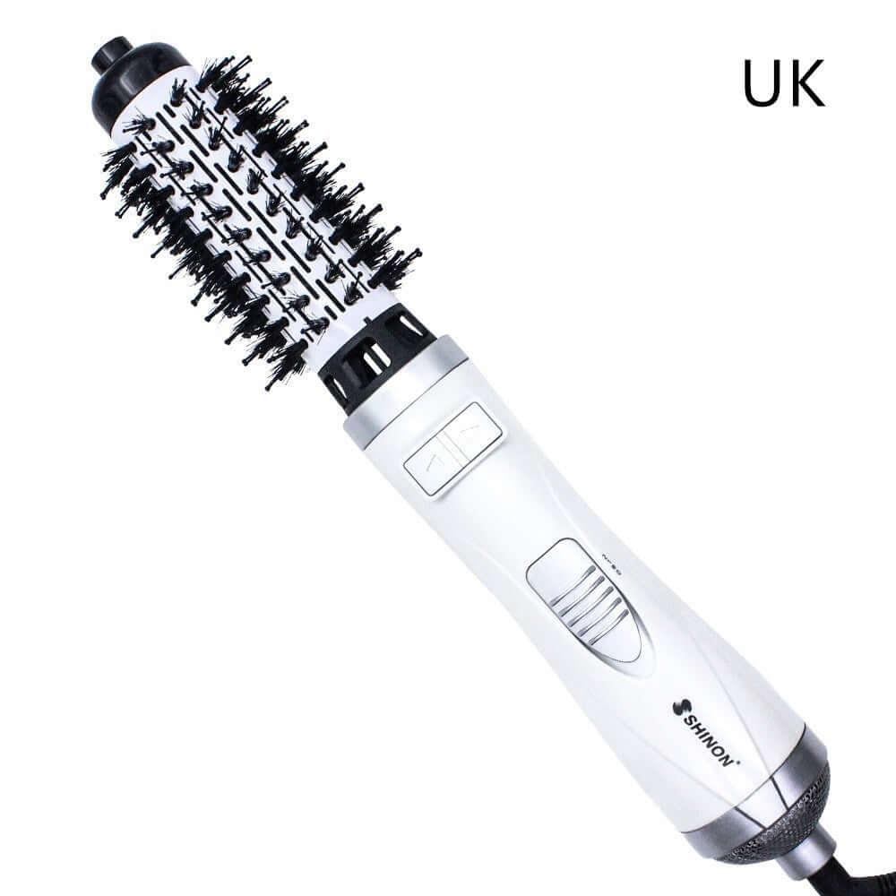 Multifunctional Hair Dryer Brush with advanced design for drying, curling, and volumizing hair using hot and cold air settings.