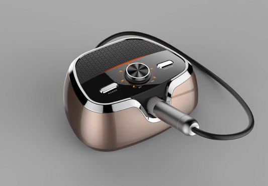 Nail Polisher Tool with adjustable speed, featuring manual and foot control, sleek design, and advanced functionality.
