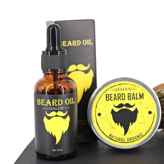 Beard Grooming Kit with Beard Oil and Beard Balm for men, featuring organic ingredients and sage fragrance.