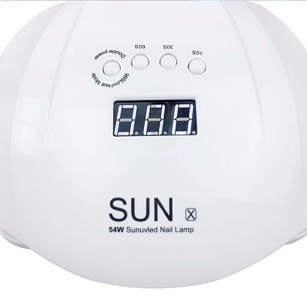 54W Sun X Nail Lamp Dryer with digital display and buttons, suitable for fast and effective nail drying.