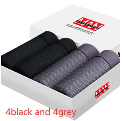 Boxer Briefs Pack featuring high-quality black and gray ice silk fabric for modern comfort and style, ideal for men.