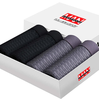 Boxer Briefs Pack in elegant gift box, featuring high-quality ice silk fabric for comfort and style. Ideal for modern men seeking breathability.