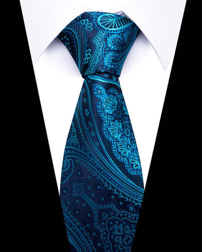 Business Professional Tie in blue with intricate pattern, perfect for elevating your professional attire and making a lasting impression.