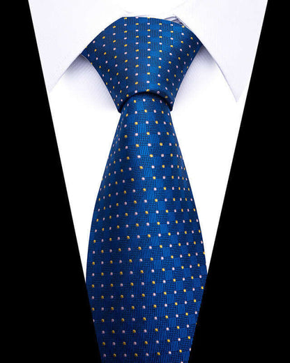 Business Professional Tie in blue with subtle dot pattern, perfect for enhancing business attire and formal meetings.