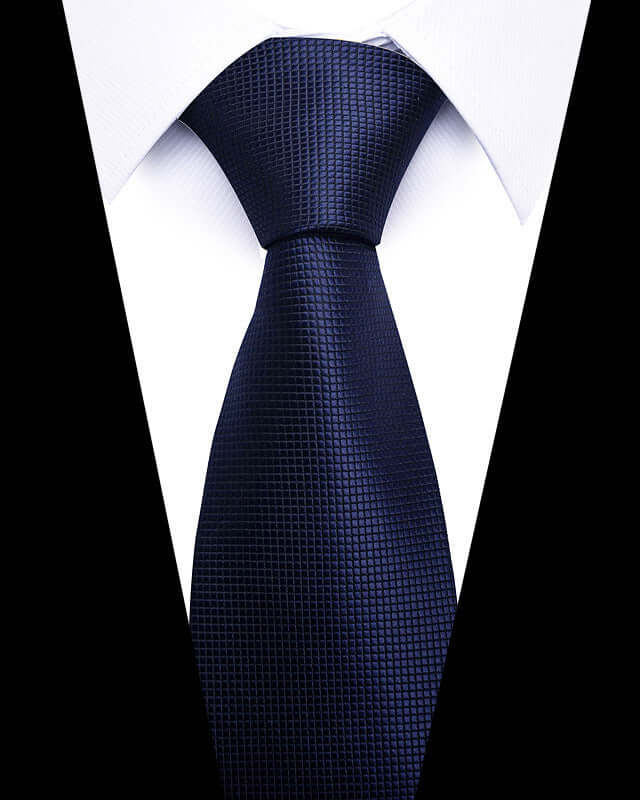 Business Professional Tie in dark blue, perfect for meetings and events, enhancing your professional look with elegance and style.