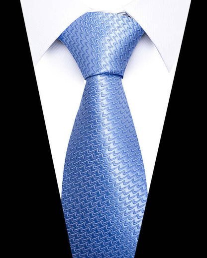 Business Professional Tie in elegant blue pattern, perfect for enhancing formal attire and creating a sophisticated business look.
