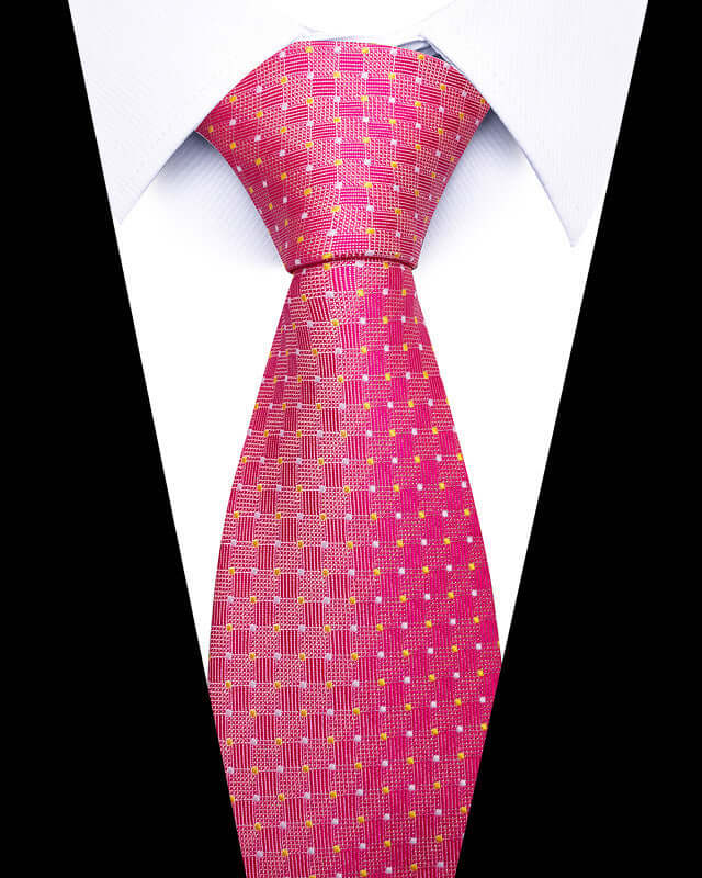 Business Professional Tie in vibrant pink, perfect for meetings and networking events. Enhance your professional attire with style.