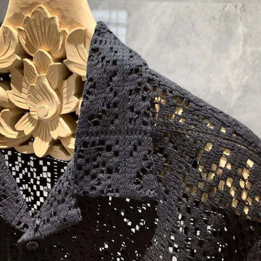 Close-up of an elegant Italian Style Shirt showcasing intricate details and craftsmanship, perfect for adding sophistication to any outfit.