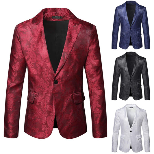 Colorful stage outfit jackets for performers: red, blue, black, and white options available. Perfect for elevating your on-stage performance.