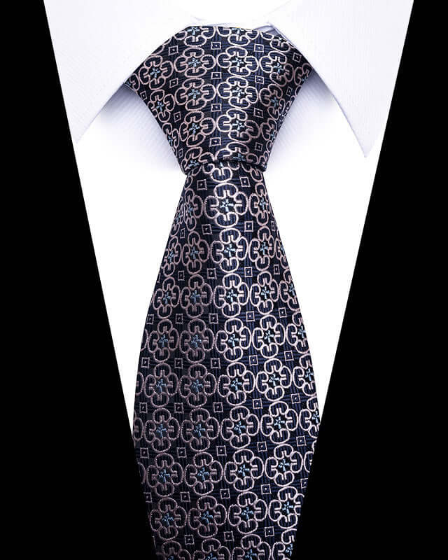 Elegant Business Professional Tie with intricate pattern, perfect for elevating business attire for meetings and networking events.