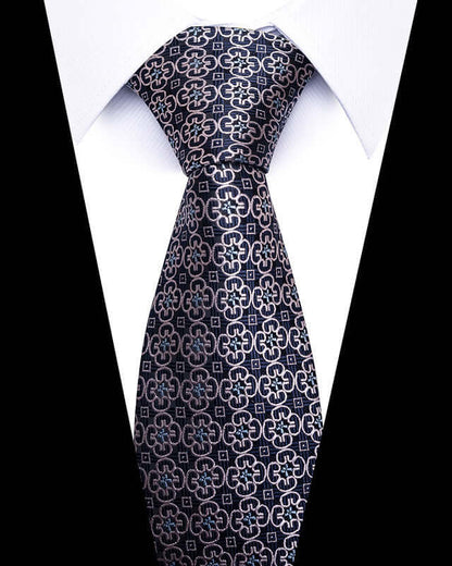 Elegant Business Professional Tie with intricate pattern, perfect for elevating business attire for meetings and networking events.