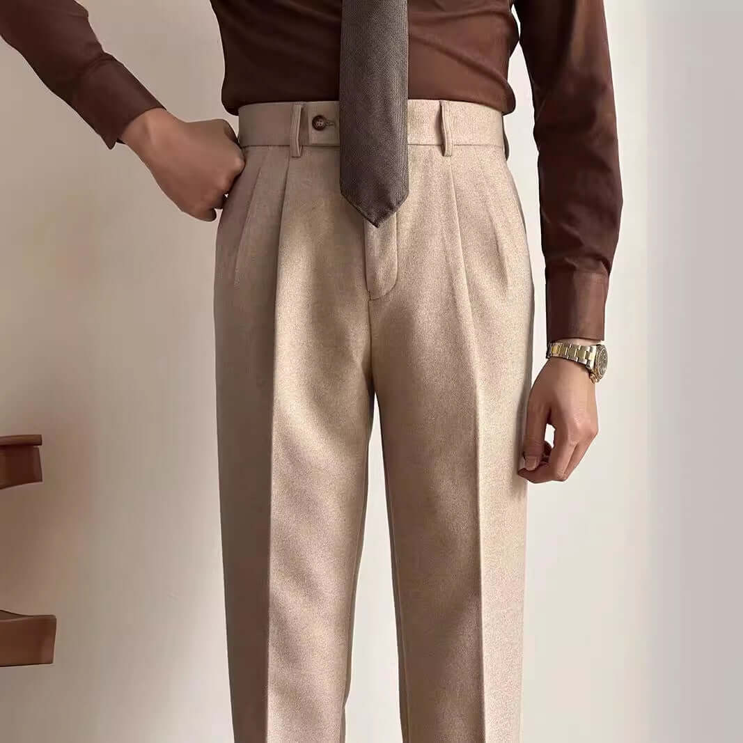 Elevate your look with stylish suit slacks, ideal for office or formal events. Versatile and comfortable for modern men's wardrobe essentials.