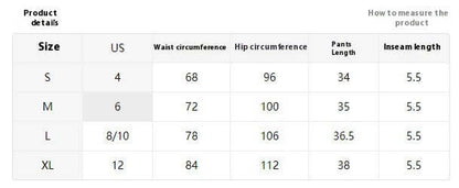 Size chart for Floral Skort showing measurements in waist, hip, pants length, and inseam for sizes S, M, L, and XL.