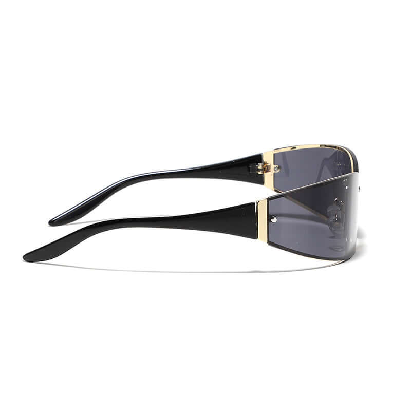 Future Style Sunglasses in black with gold accents showcasing sleek contemporary design.