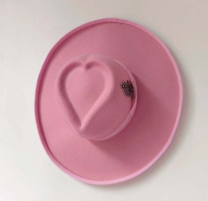 Heart Hat made from high-quality woolen fabric, featuring warp knitting and satin design, in a vibrant shade, perfect for chilly weather.