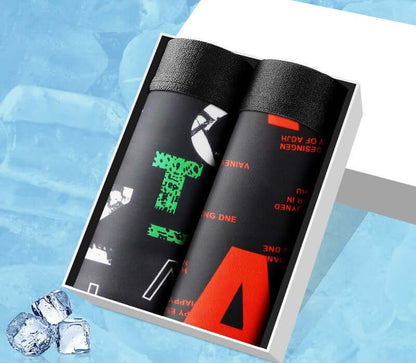 Ice Silk Underwear Pack featuring two breathable and durable shorts in a stylish box, designed for ultimate comfort and value.