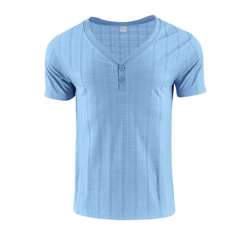 Light blue V Neck Loose T-Shirt for casual style and comfort