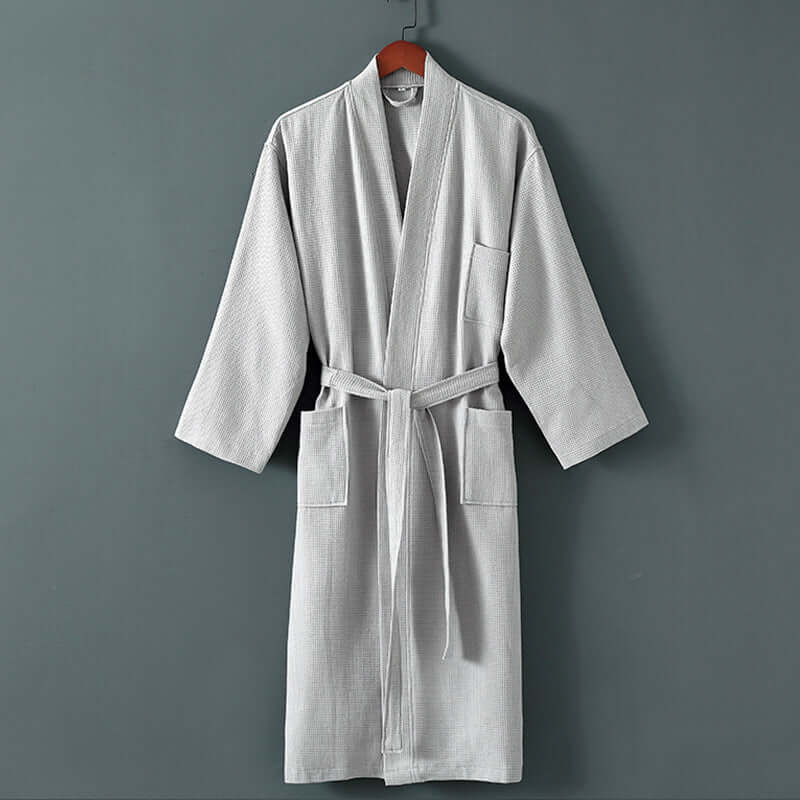 Luxurious unisex spa robe made from cotton and mink hair fabric, providing warmth and comfort for both men and women.