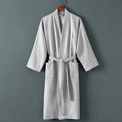 Luxurious unisex spa robe made from cotton and mink hair fabric, providing warmth and comfort for both men and women.
