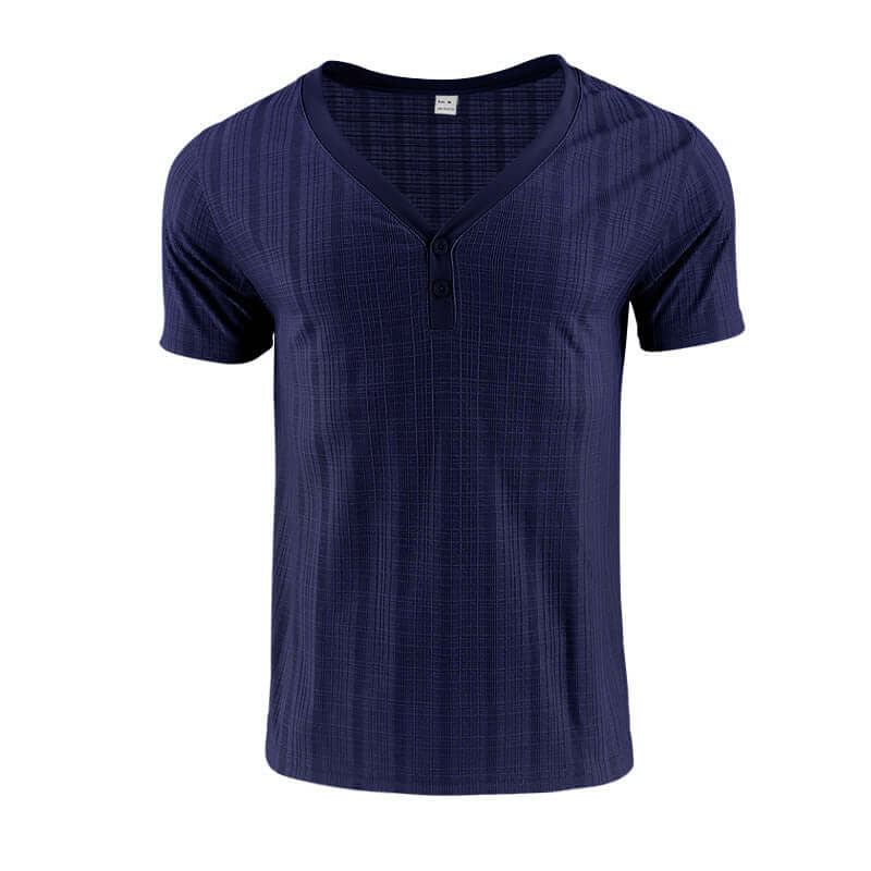 Navy blue V Neck Loose T-Shirt with casual fit for versatile styling