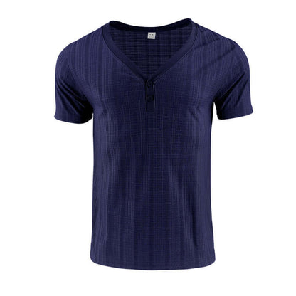 Navy blue V Neck Loose T-Shirt with casual fit for versatile styling