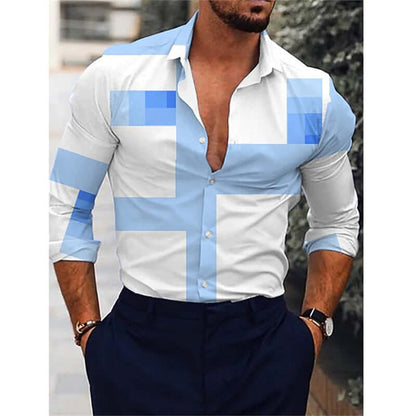 Printed Long-sleeved Shirt for men, showcasing stylish and comfortable design ideal for casual or cozy occasions.