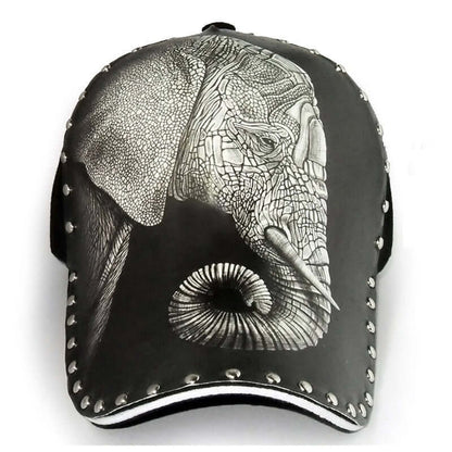 Stylish baseball cap featuring a detailed elephant design, perfect for adding a unique touch to your casual outfit.