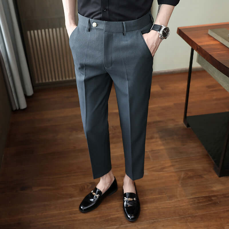 Stylish business casual bottoms in gray, offering the perfect blend of comfort and style for modern work attire.