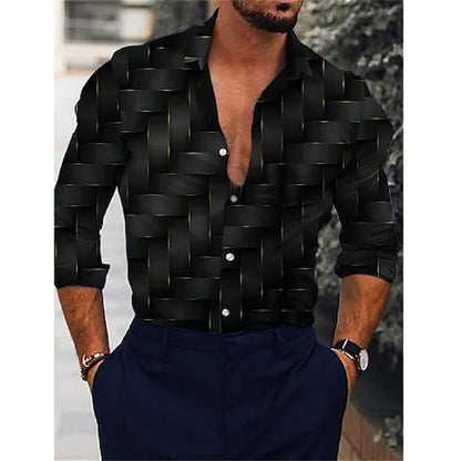 Stylish printed long-sleeved shirt for men, perfect for casual or cozy occasions, showcasing a unique design and premium quality.