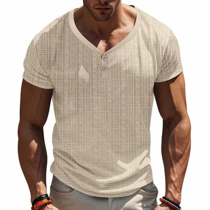 V Neck Loose T-Shirt in cream, featuring a casual fit for versatile style.