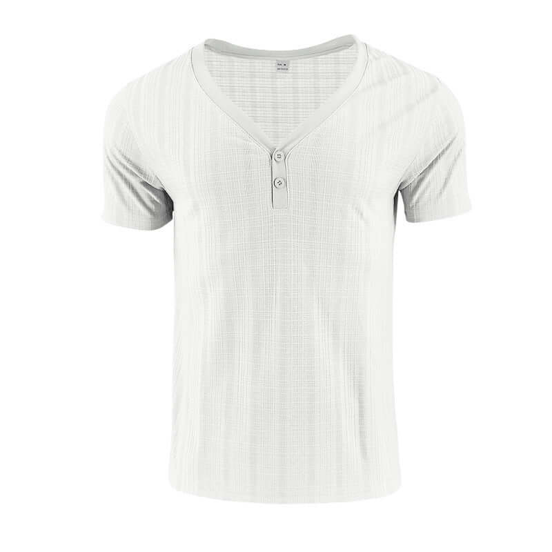 V Neck Loose T-Shirt in white showcasing a classic, comfortable fit perfect for versatile casual style.