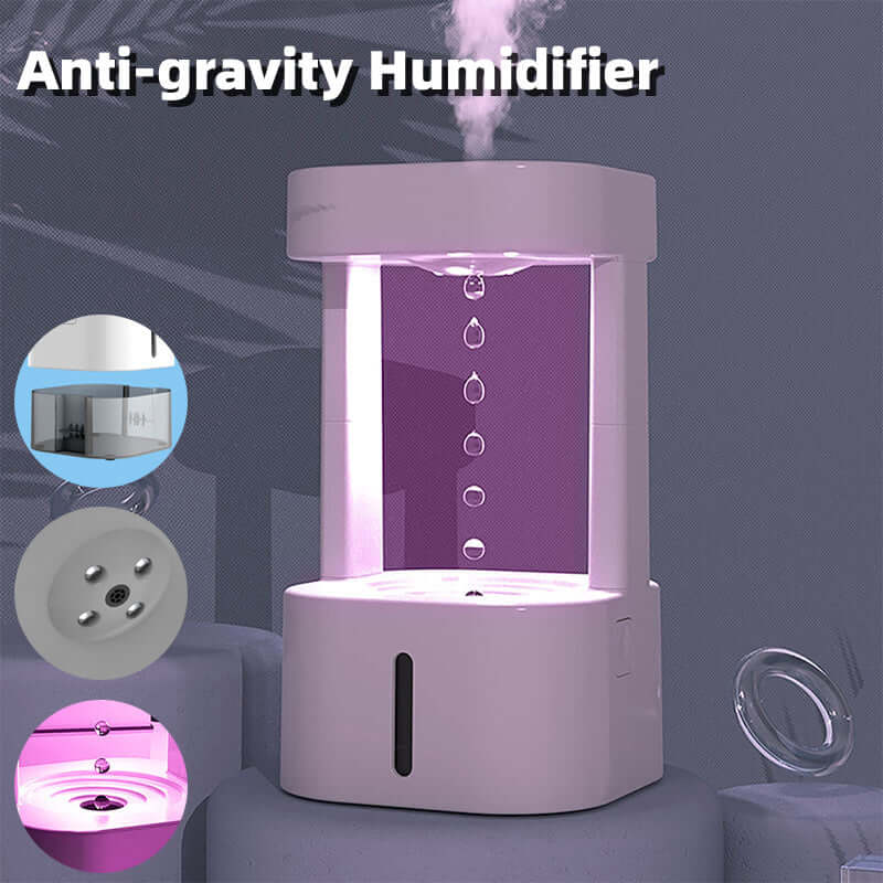Anti Gravity Water Droplet Humidifier with captivating design and mist feature, ideal for home or office ambiance.