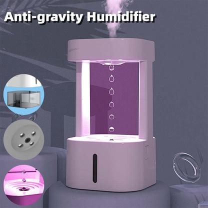 Anti Gravity Water Droplet Humidifier with captivating design and mist feature, ideal for home or office ambiance.