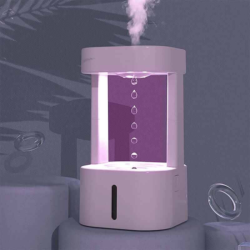 Anti Gravity Water Droplet Humidifier in sleek design, creating a calming mist for home or office ambiance.