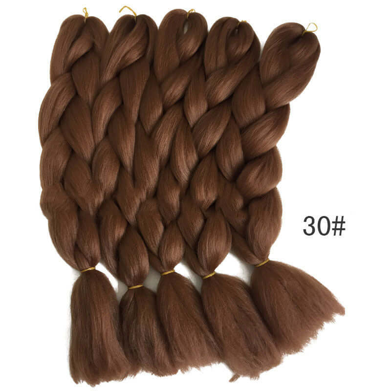 High-quality braided ponytail hair extension in rich brown, crafted from durable high temperature fiber, perfect for versatile styling.