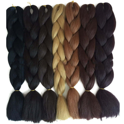 Colorful braided ponytail hair extensions made from high-quality fiber, ideal for creating voluminous, luxurious styles.