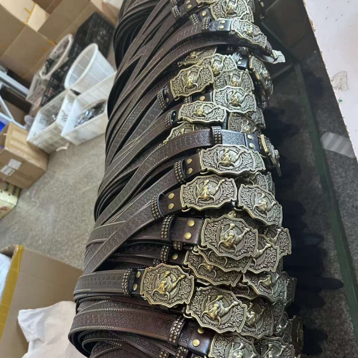 Collection of Bull Belts showcasing unique designs and intricate buckles, ideal for adding punk flair to any outfit.