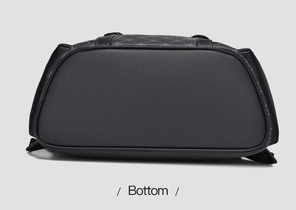 Bottom view of a Business Travel Backpack showcasing durable PVC construction and sleek design for work and leisure travel.