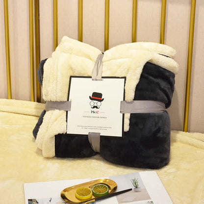 Flannel Plush Blanket folded and tied, showcasing cozy fabric and elegant design for ultimate comfort.