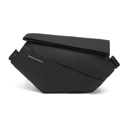 Charcoal Black Crossbody Multifunctional Bag with sleek design and durable polyester, ideal for everyday use.