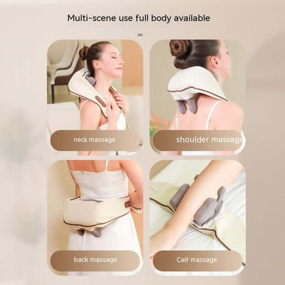 Deep Kneading Massager for neck, shoulder, back, and calf with luxurious PU leather and easy mechanical controls.