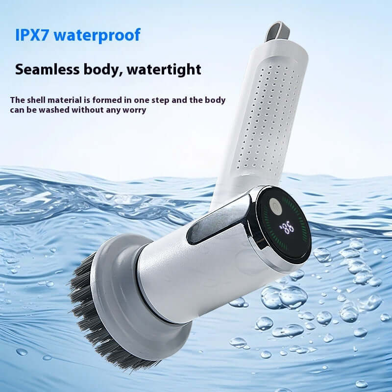Electric Cleaning Brush featuring IPX7 waterproof design for seamless, watertight cleaning and easy maintenance.