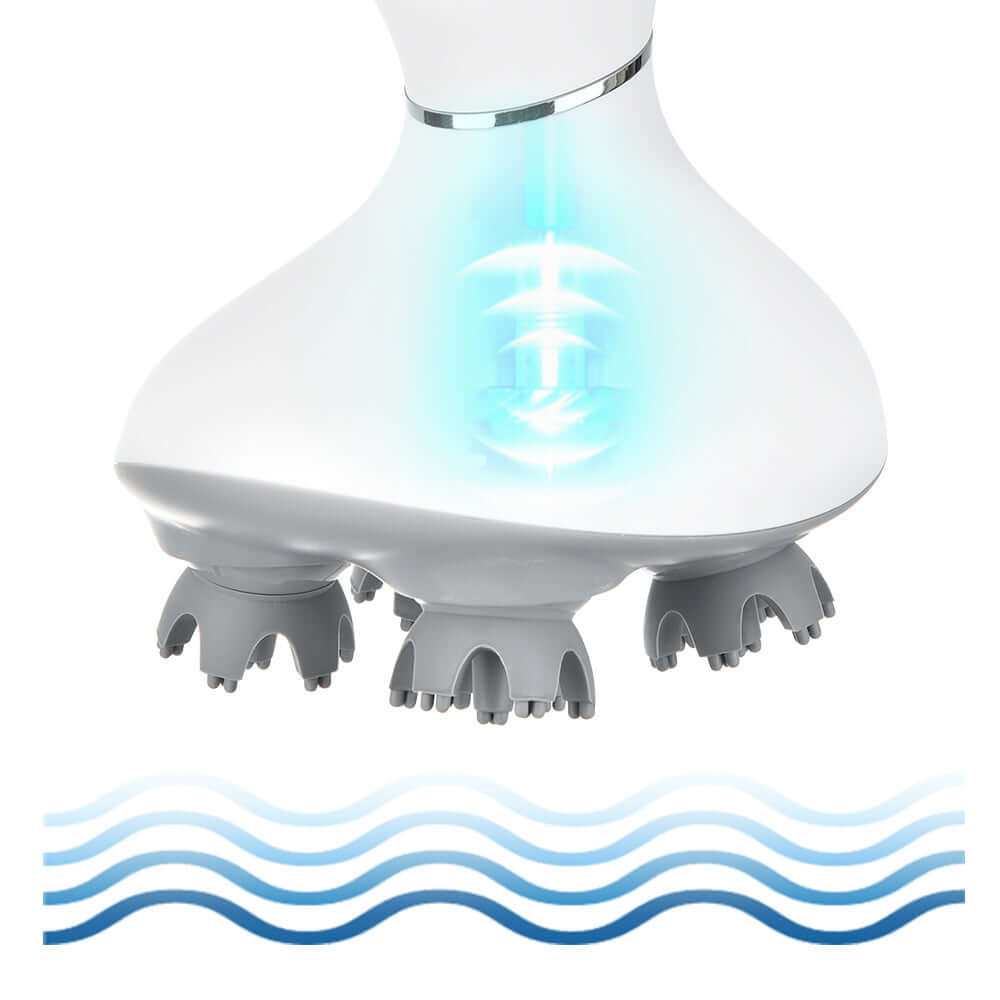 Compact Electric Massager for Head with ergonomic design, ideal for relaxation and stress relief using advanced ABS and rubber materials.