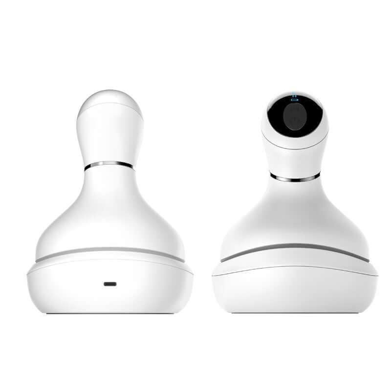 Compact Electric Massager for Head in white, made from ABS and rubber, designed for comfort and durability.