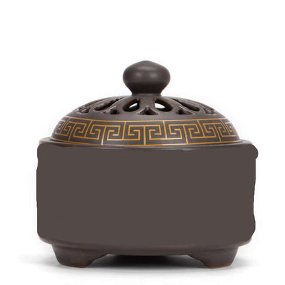 Elegant Ceramic Incense Burner with intricate design, perfect for enhancing tranquility in any space.
