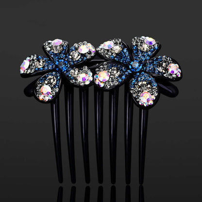 Hair Comb Ornament with bow design and Austrian diamonds, inspired by Korean style for sophisticated hairdos.