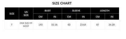 Size chart for faux fur shawl, detailing measurements in centimeters and inches.
