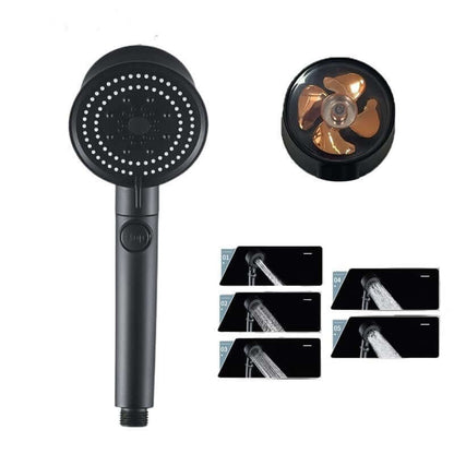 Five-color Wind Turbine Shower Head with innovative design and features for a luxurious and invigorating shower experience.